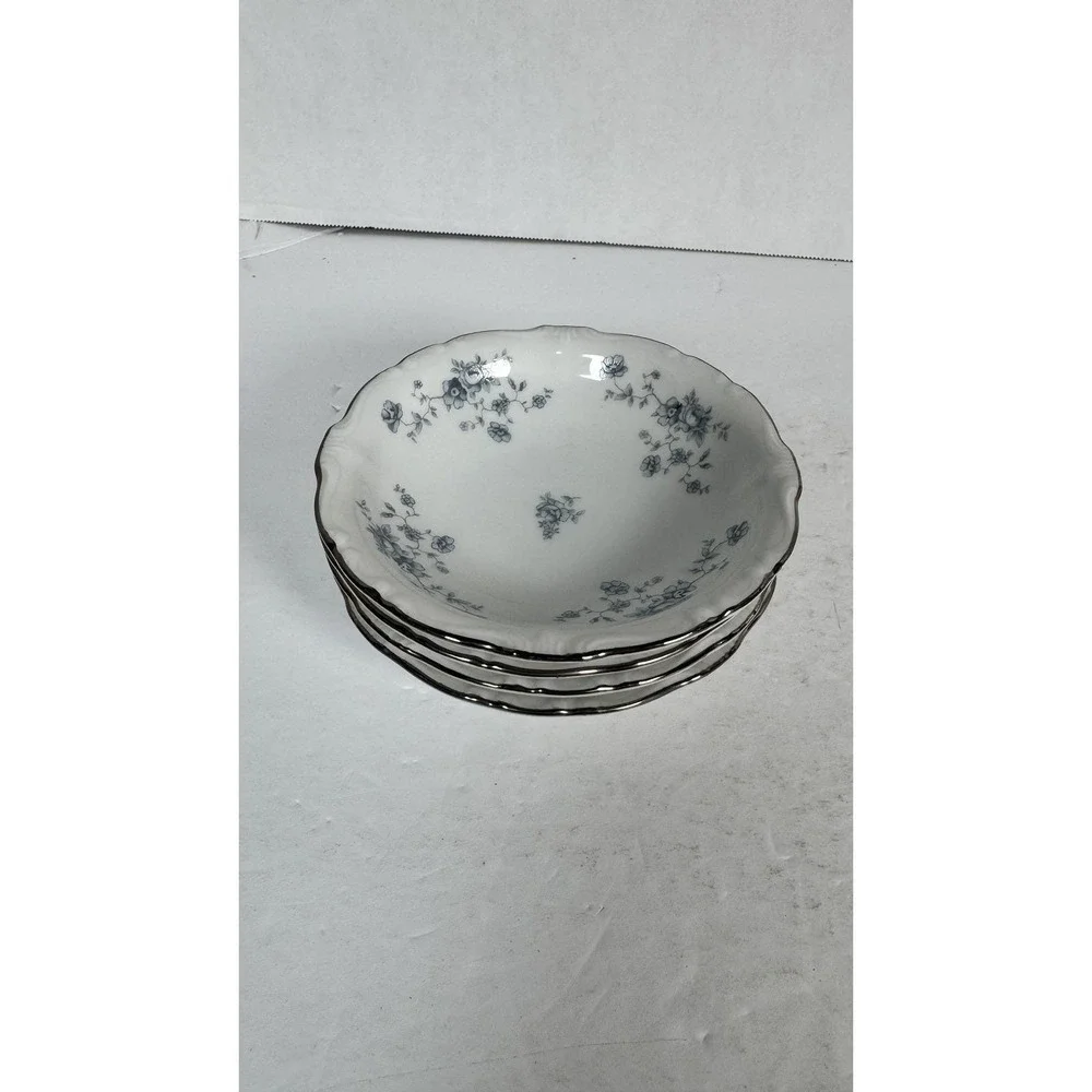 Johann Haviland Blue Garland Bavaria Germany Fruit Dessert Bowls‎ Set 4
